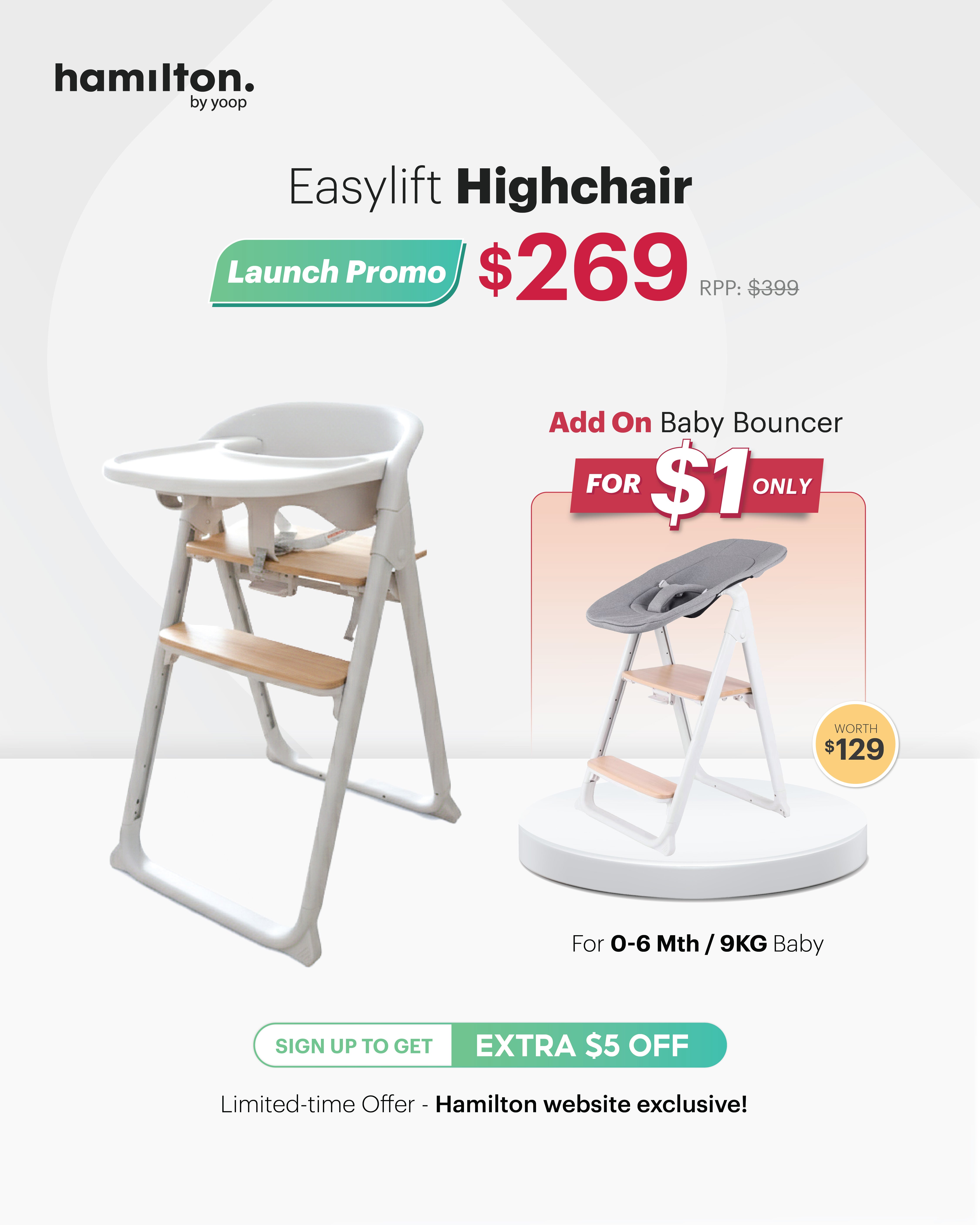 Easylift Highchair with Bouncer