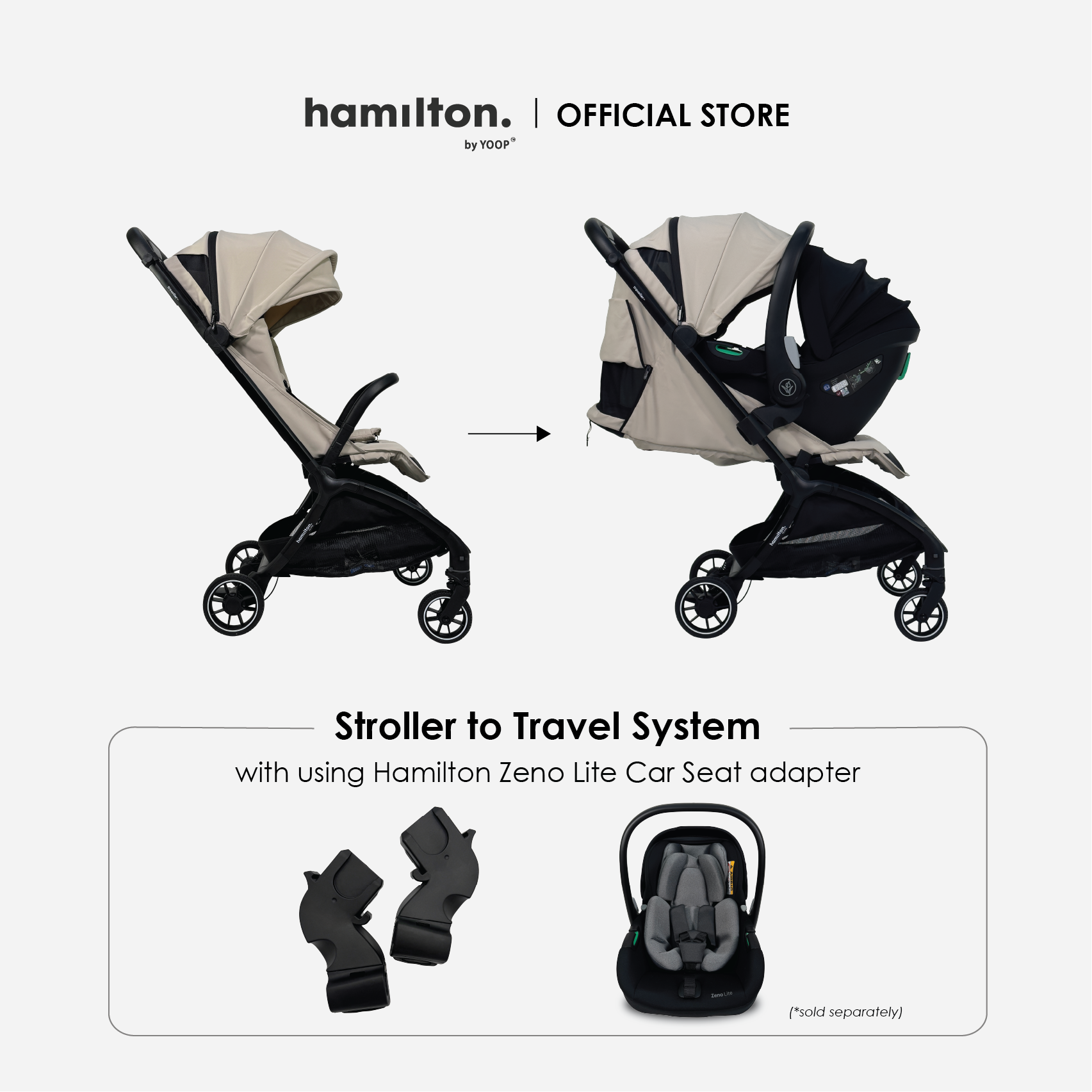 Hamilton Zeno Lite Car Seat Adapter (For Traveller Stroller)