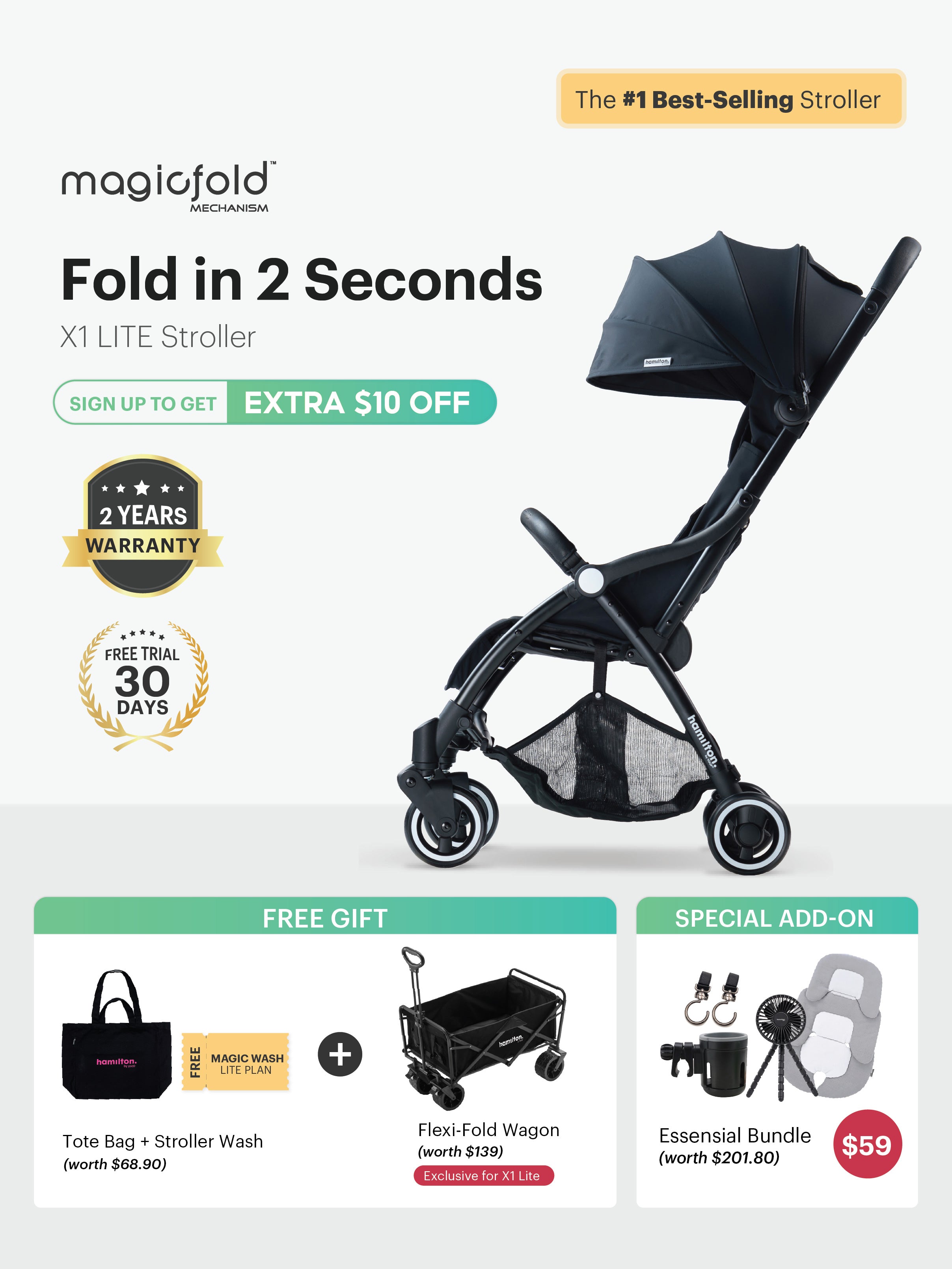 X1 Lite Stroller | The Most Convenient Smart Stroller For Busy Mums